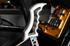 Fully machined out of 6160 aluminum 2 piece machined handbrake Machined top handle Machined lower stem Machined clevis Optional pass through master cylinder sizes (5/8″ or 3/4″) Optional aluminum forged 11:1 ratio bracket (comes with master cylinder option) Color options: anodized black, anodized clear or polished aluminum Stainless steel handle hardware High quality shoulder bolts & hardware 18'' tall handle MADE IN THE USA