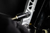 Fully machined out of 6160 aluminum 2 piece machined handbrake Machined top handle Machined lower stem Machined clevis Optional pass through master cylinder sizes (5/8″ or 3/4″) Optional aluminum forged 11:1 ratio bracket (comes with master cylinder option) Color options: anodized black, anodized clear or polished aluminum Stainless steel handle hardware High quality shoulder bolts & hardware 18'' tall handle MADE IN THE USA